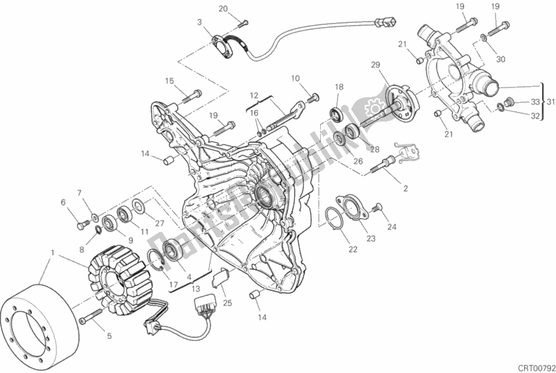 Wszystkie części do Os? Ona Crnkcse Od Strony Lewej Pompy Wody Ducati Supersport S Brasil 937 2019